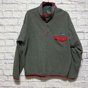 Vintage Patagonia Baggy Synchilla Snap-T Pullover Fleece Jacket Mens large Gray
